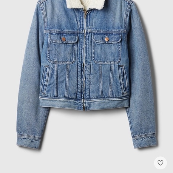 NWT GAP Jean Jacket with Sherpa Lined and Cropped Fit XL - Picture 2 of 3